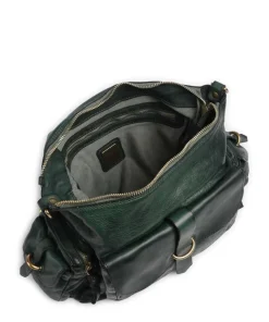 Beuteltasche genarbtes Rindsleder dunkelgrün