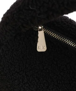 Beuteltasche Kunstfell schwarz