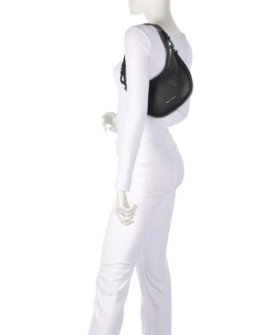 Bira Schultertasche genarbtes Rindsleder schwarz