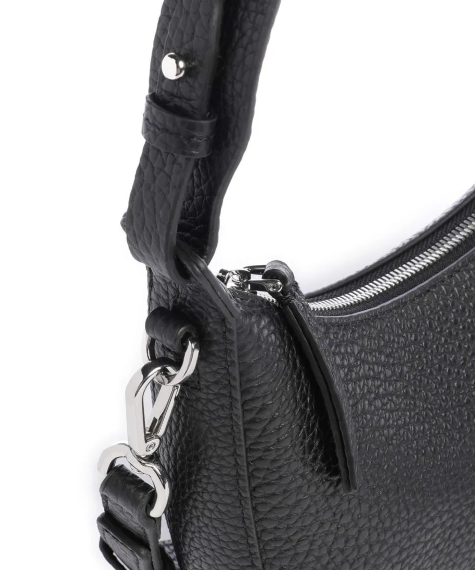 Bira Schultertasche genarbtes Rindsleder schwarz