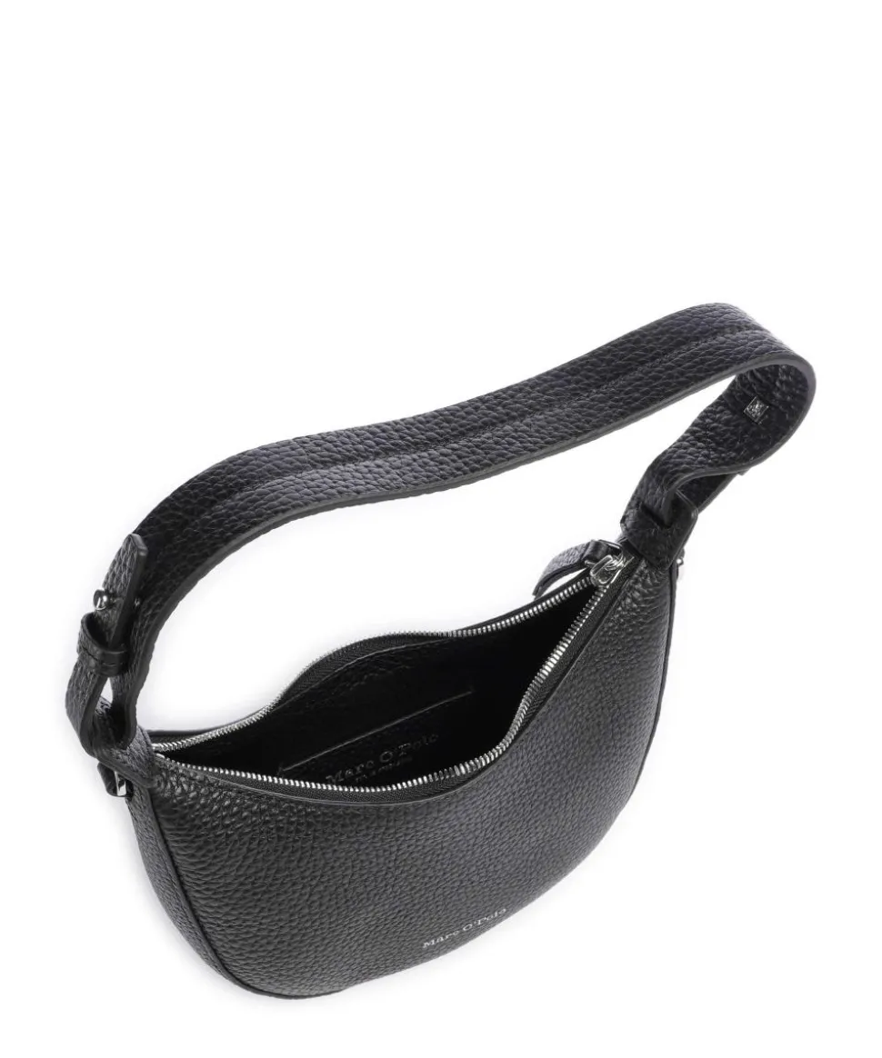 Bira Schultertasche genarbtes Rindsleder schwarz