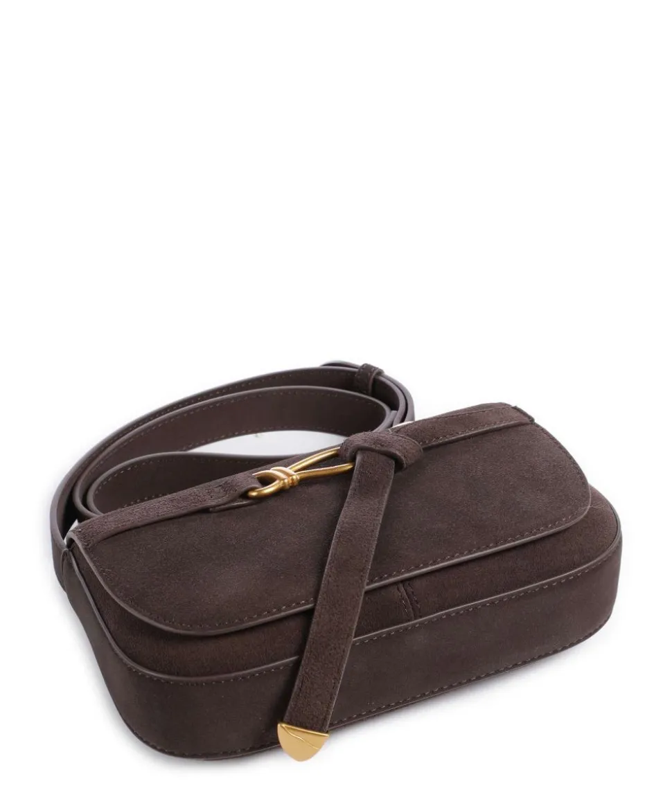 BKLARE Umhängetasche Wildleder dunkelbraun