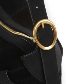 BKLARITY Beuteltasche Wildleder schwarz