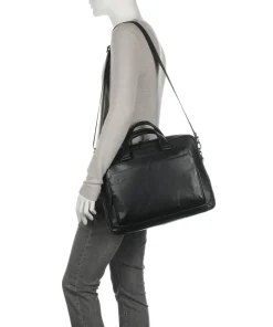 Black Square Aktentasche 15″ genarbtes Leder schwarz