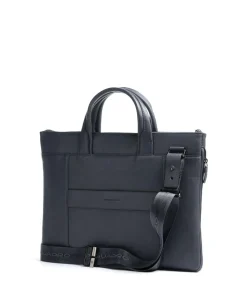 Black Square Aktentasche 15″ fein genarbtes Leder blaugrau