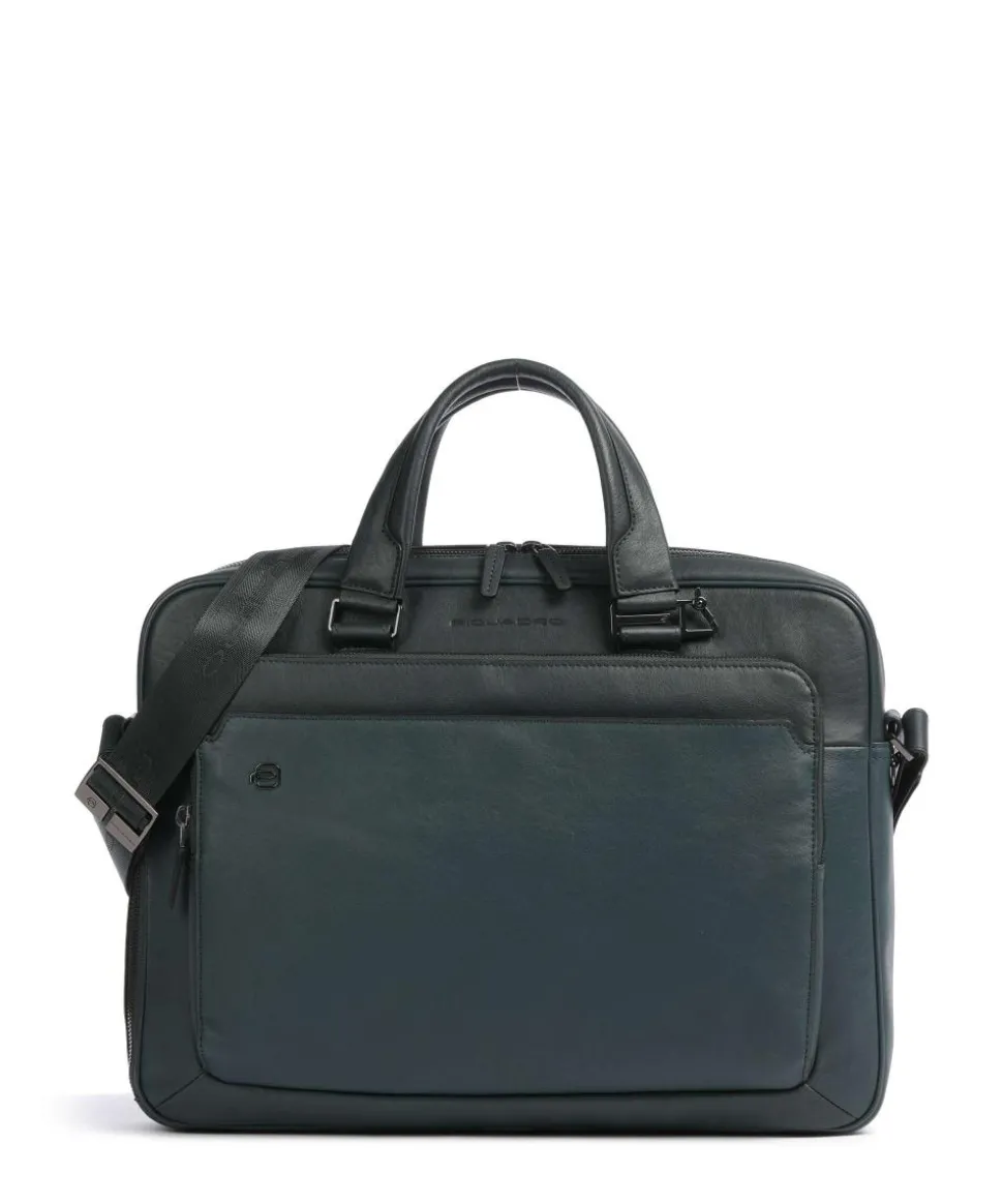 Black Square Aktentasche 15″ genarbtes Leder dunkelgrün