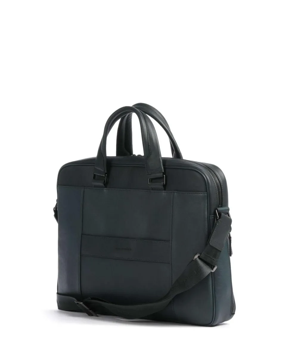 Black Square Aktentasche 15″ genarbtes Leder dunkelgrün