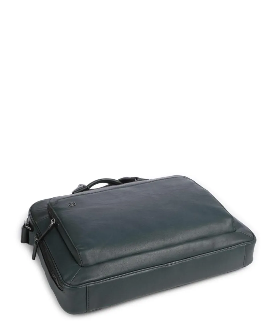 Black Square Aktentasche 15″ genarbtes Leder dunkelgrün