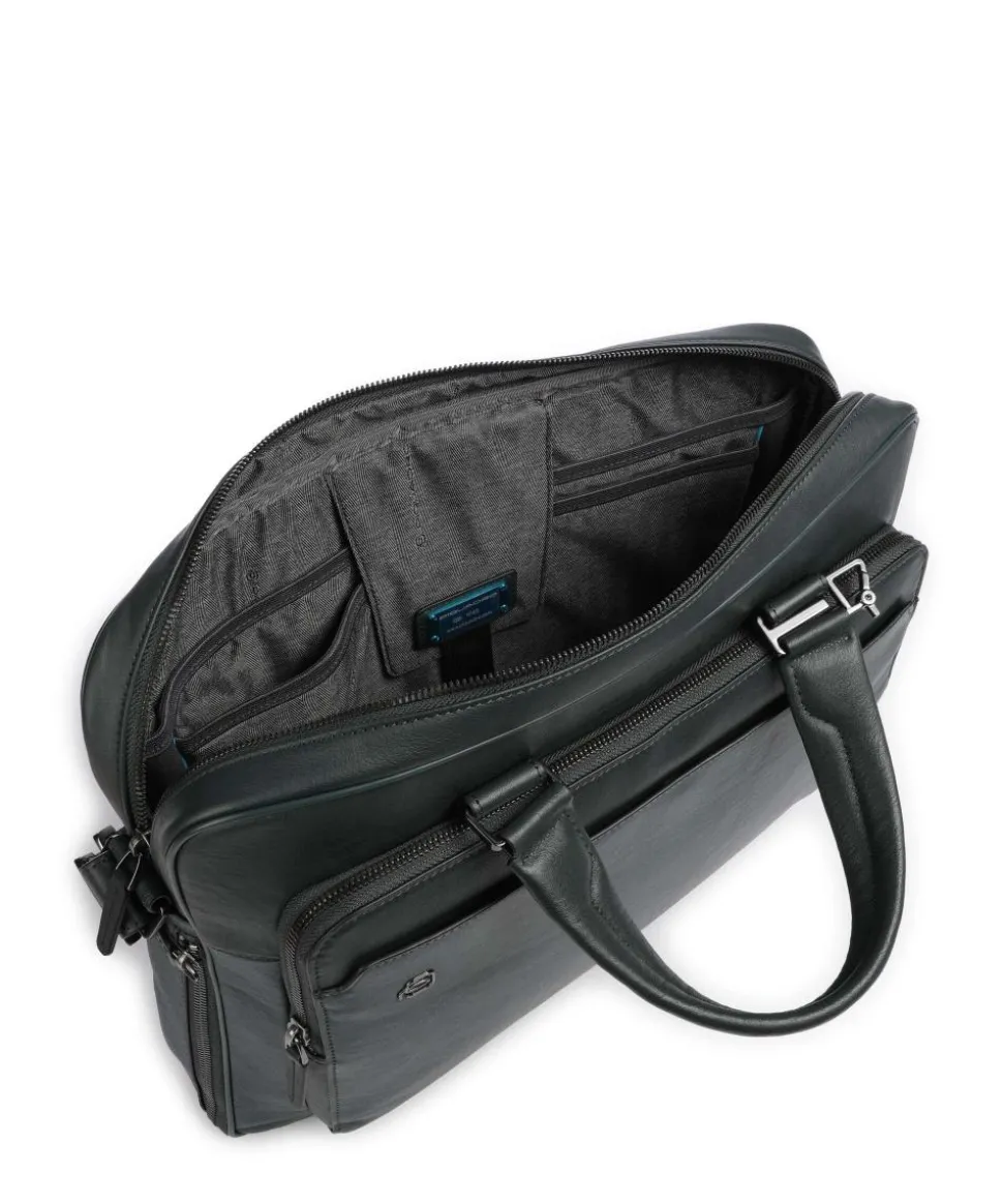 Black Square Aktentasche 15″ genarbtes Leder dunkelgrün