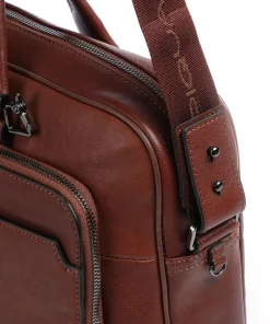 Black Square Aktentasche 15″ genarbtes Leder tabak