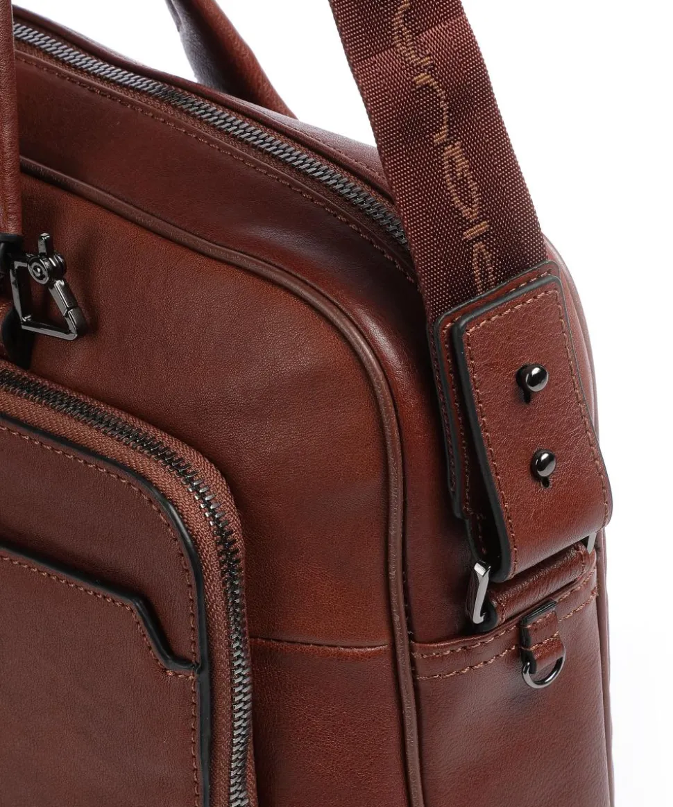 Black Square Aktentasche 15″ genarbtes Leder tabak