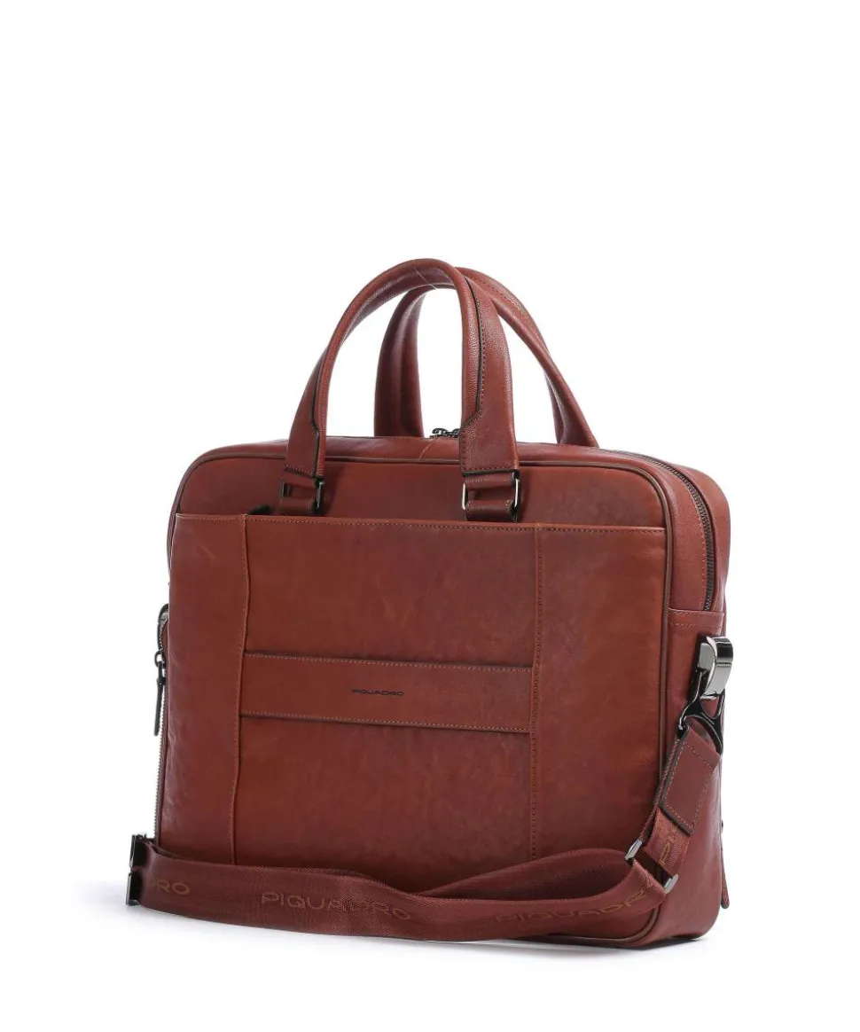 Black Square Aktentasche 15″ fein genarbtes Rindsleder tabak