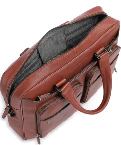 Black Square Aktentasche 15″ fein genarbtes Rindsleder tabak