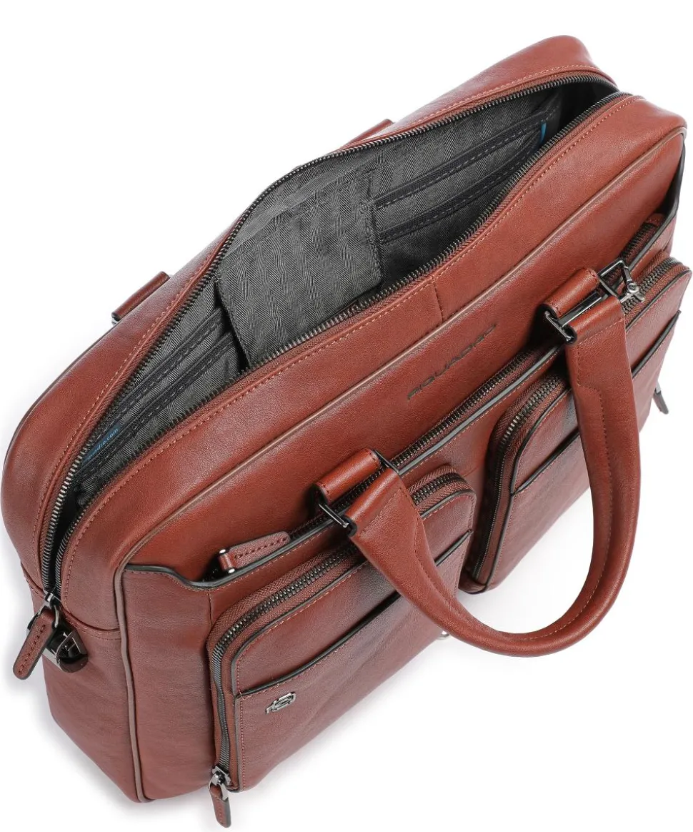 Black Square Aktentasche 15″ fein genarbtes Rindsleder tabak