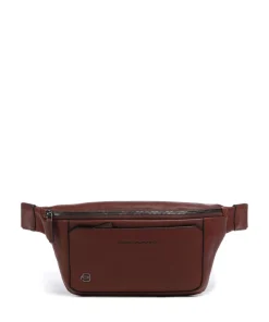 Black Square Gürteltasche genarbtes Rindsleder braun