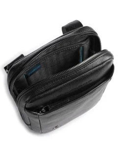 Black Square Umhängetasche genarbtes Rindsleder schwarz