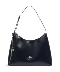 Black Tie Schultertasche glattes Rindsleder navy