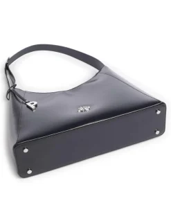 Black Tie Schultertasche glattes Rindsleder navy