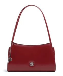 Black Tie Schultertasche glattes Rindsleder dunkelrot