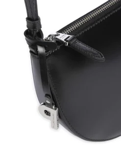 Black Tie Umhängetasche glattes Rindsleder schwarz