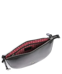 Black Tie Umhängetasche glattes Rindsleder schwarz