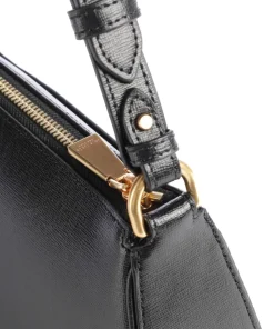 Bleecker Umhängetasche Saffiano-Rindsleder schwarz