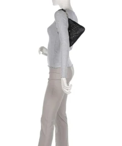 BLIMITED Schultertasche Lederimitat schwarz