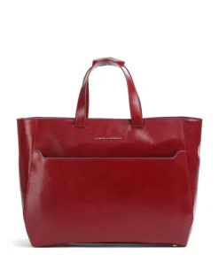 Blue Square Aktentasche 14″ fein genarbtes Rindsleder dunkelrot