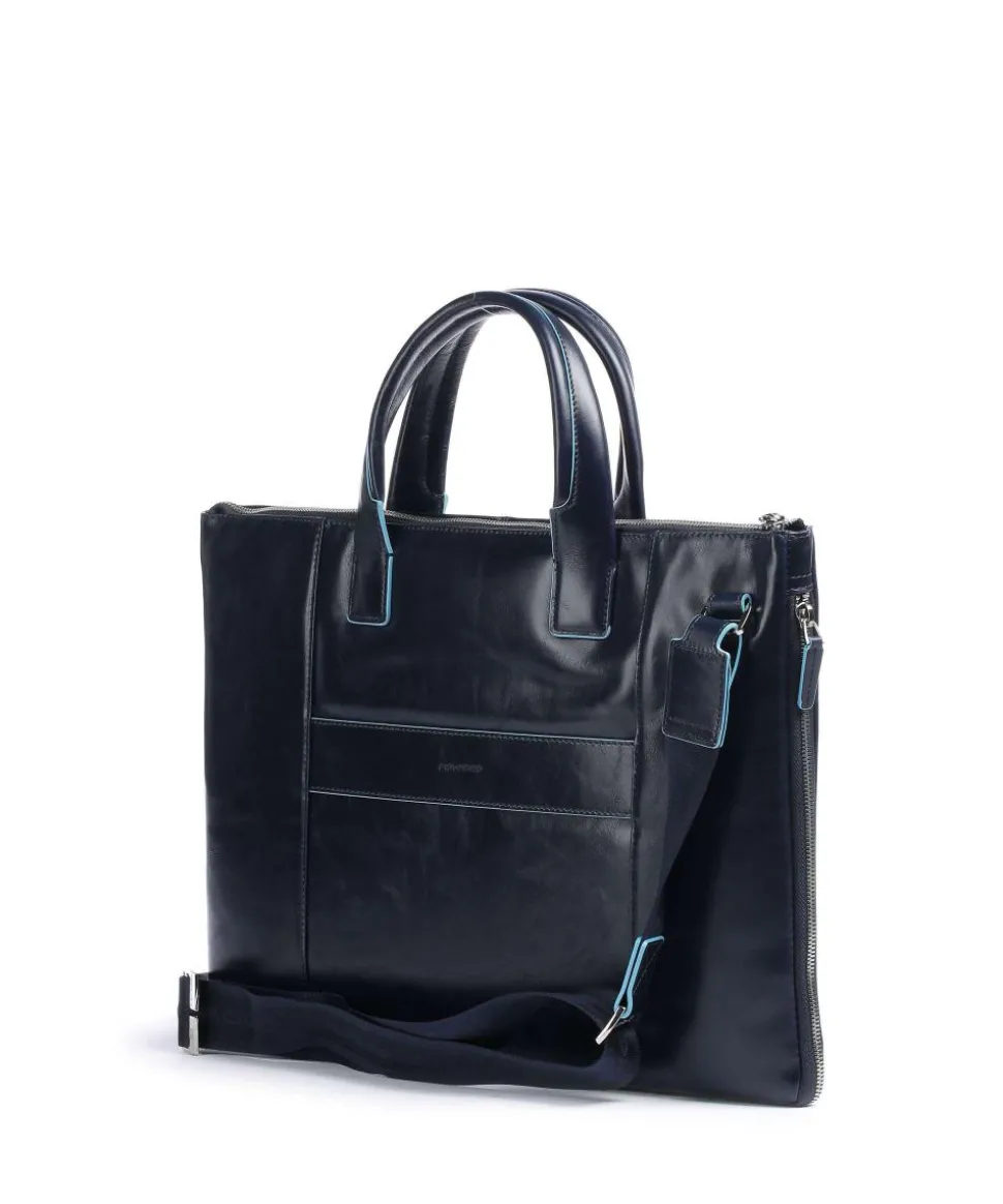 Blue Square Aktentasche 15″ glattes Leder dunkelblau