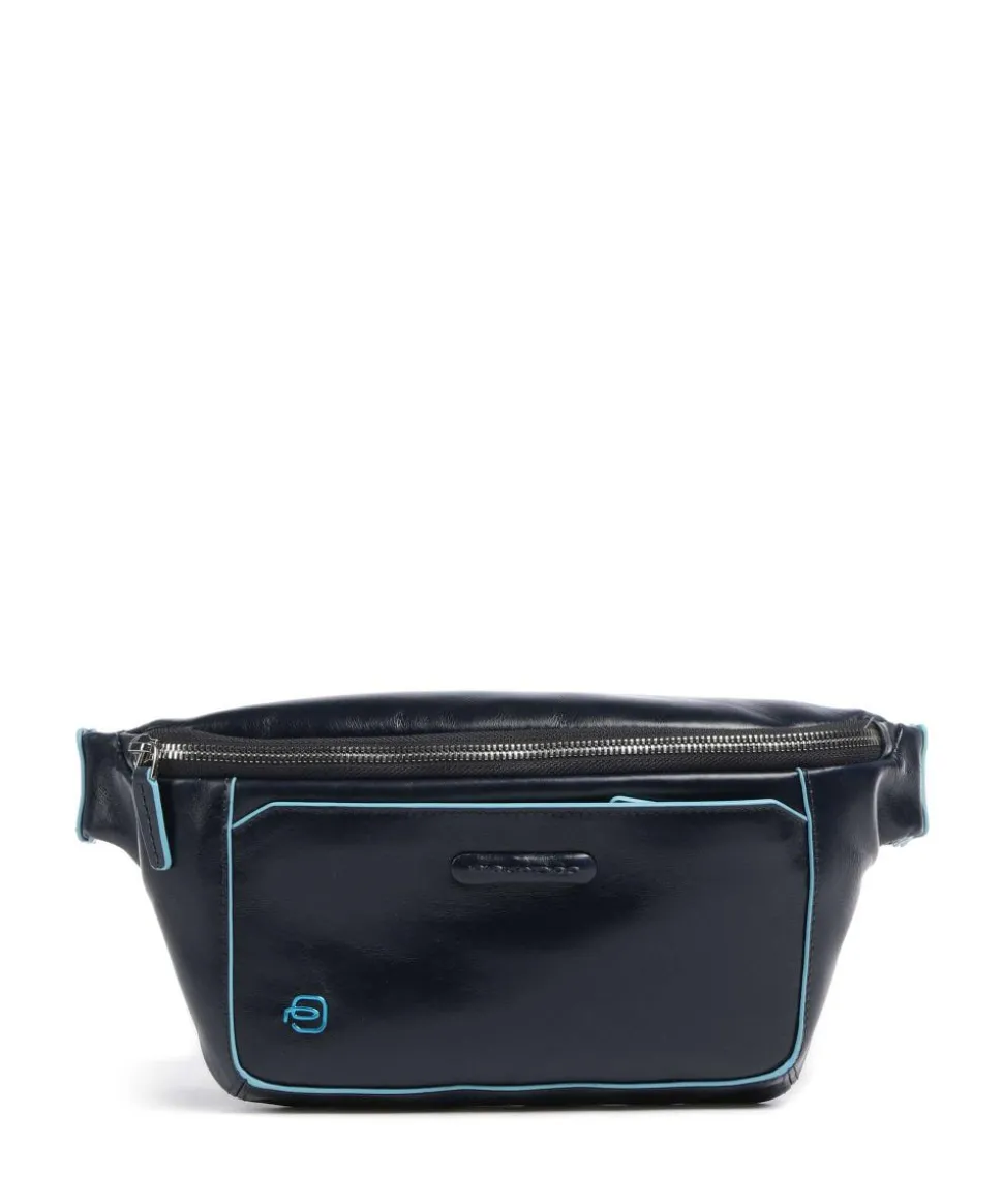 Blue Square Gürteltasche genarbtes Rindsleder dunkelblau