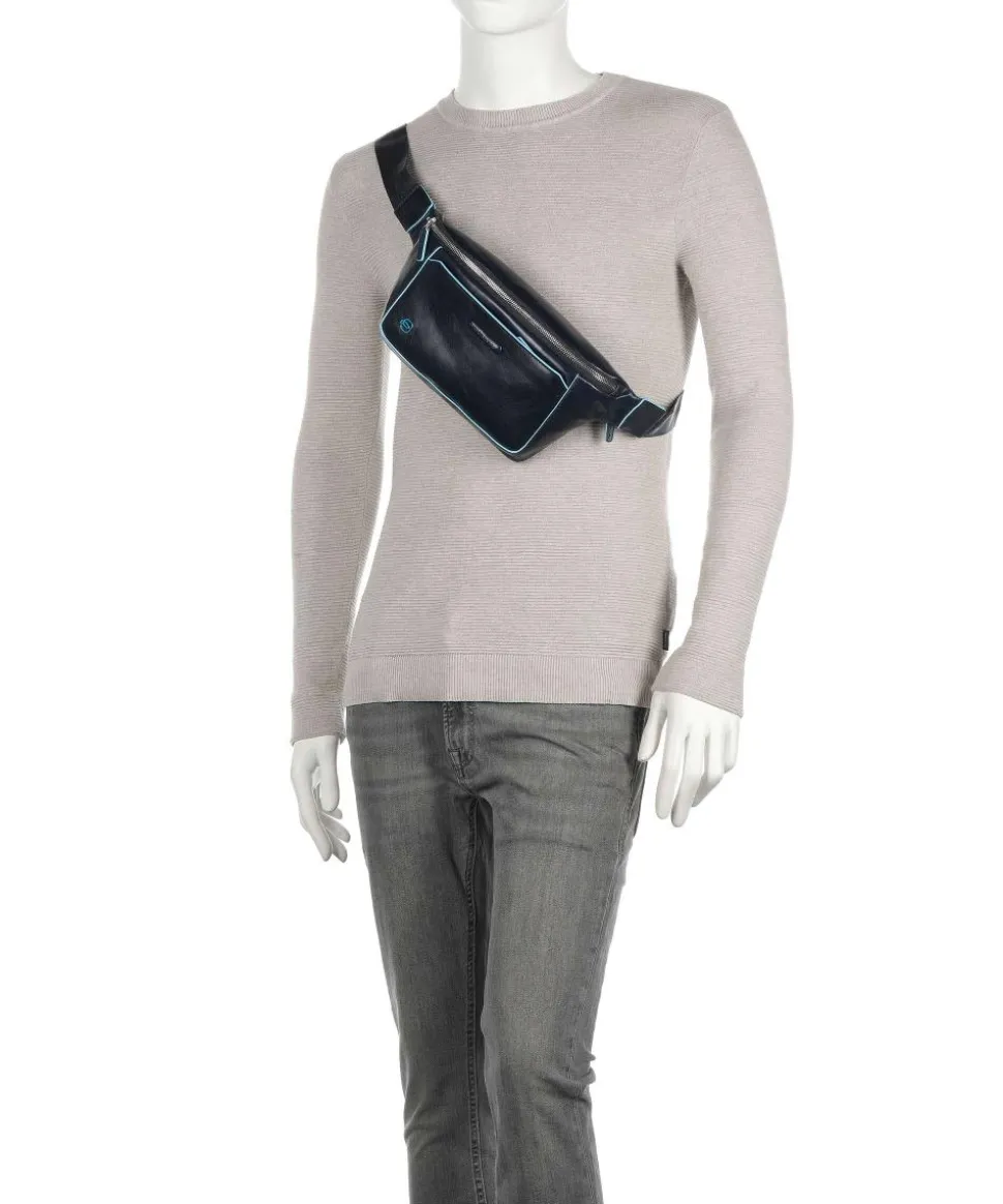 Blue Square Gürteltasche genarbtes Rindsleder dunkelblau