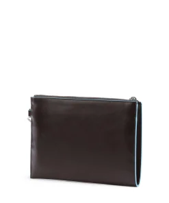 Blue Square Handgelenktasche fein genarbtes Leder mahagoni