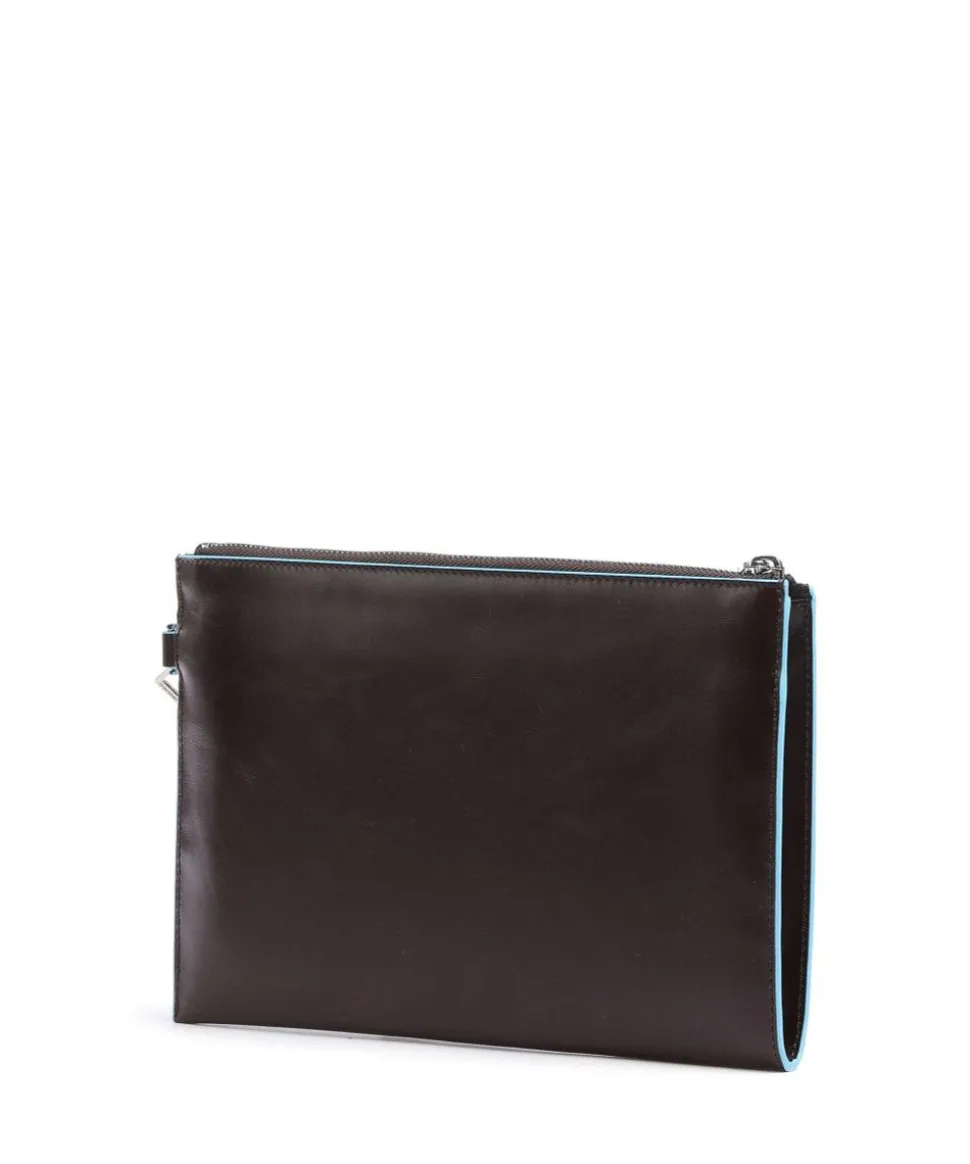 Blue Square Handgelenktasche fein genarbtes Leder mahagoni