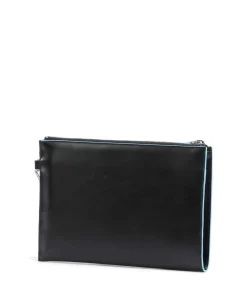 Blue Square Handgelenktasche fein genarbtes Leder schwarz