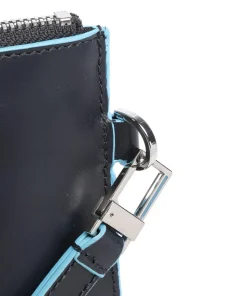 Blue Square Handgelenktasche fein genarbtes Leder navy
