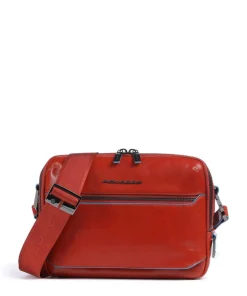 Blue Square Umhängetasche fein genarbtes Rindsleder rotbraun