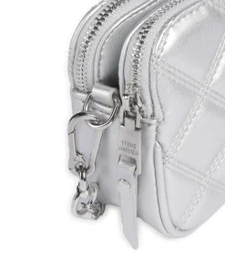 BMARVIS Umhängetasche Lederimitat silber