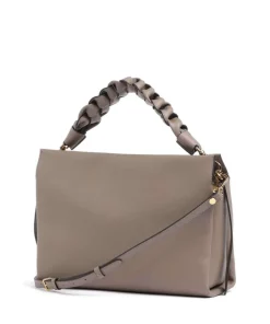Boheme Grana Double Beuteltasche genarbtes Rindsleder taupe