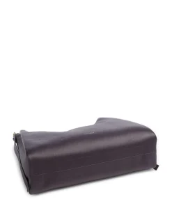 Boheme Grana Double Beuteltasche genarbtes Leder pflaume