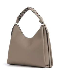 Boheme Grana Double Beuteltasche genarbtes Leder taupe
