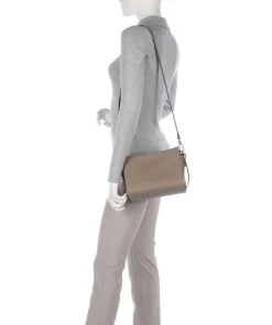 Boheme Grana Double Handtasche genarbtes Leder taupe