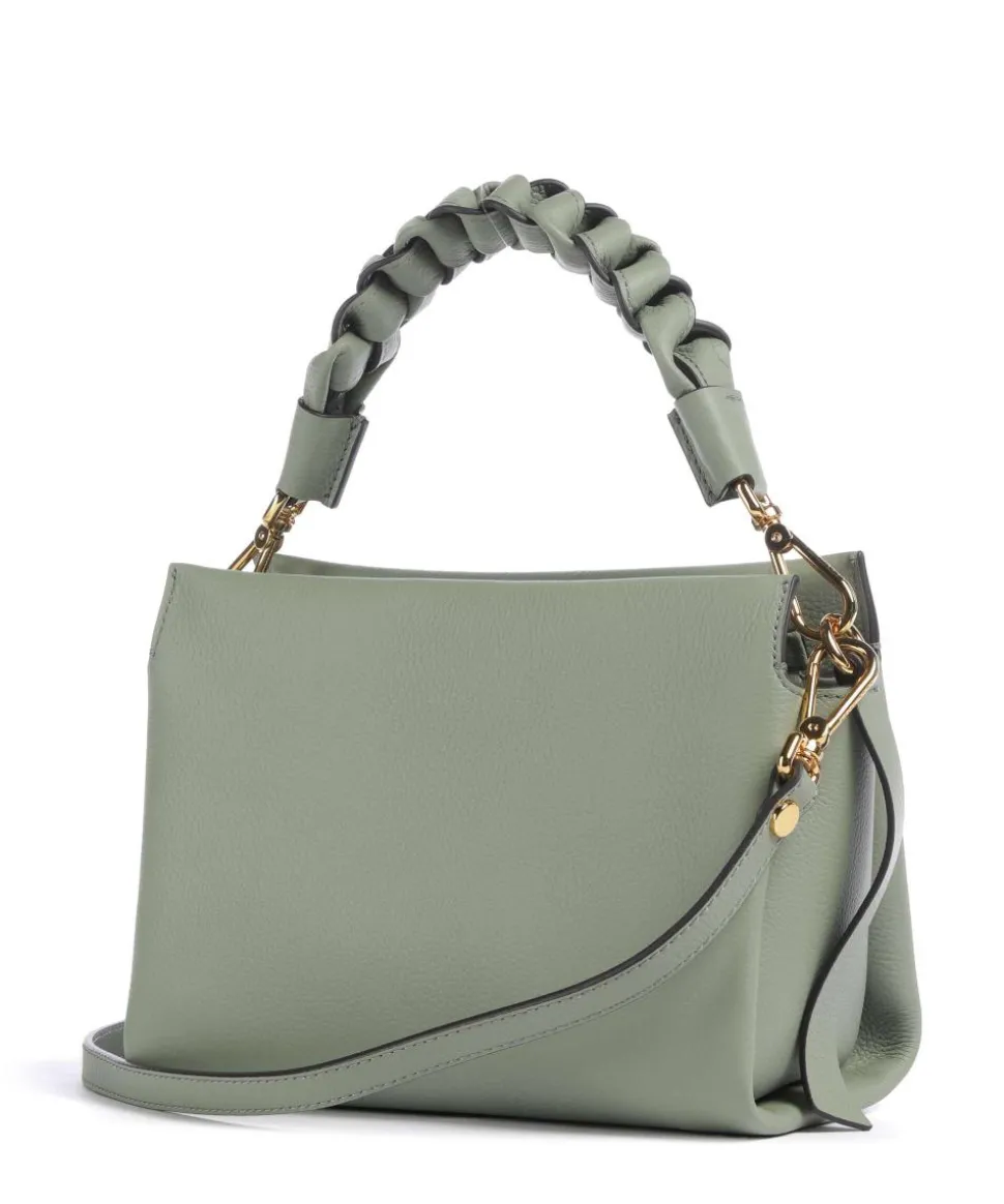 Boheme Grana Double Handtasche genarbtes Leder graugrün