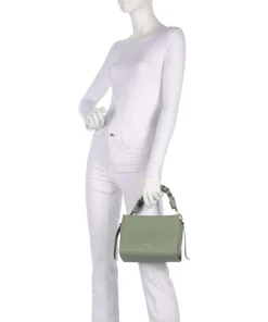 Boheme Grana Double Handtasche genarbtes Leder graugrün