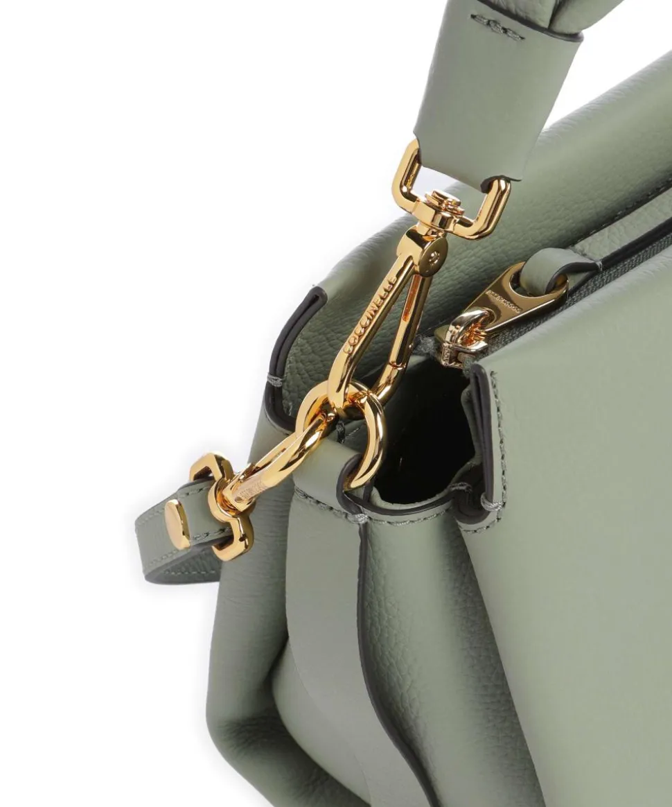 Boheme Grana Double Handtasche genarbtes Leder graugrün