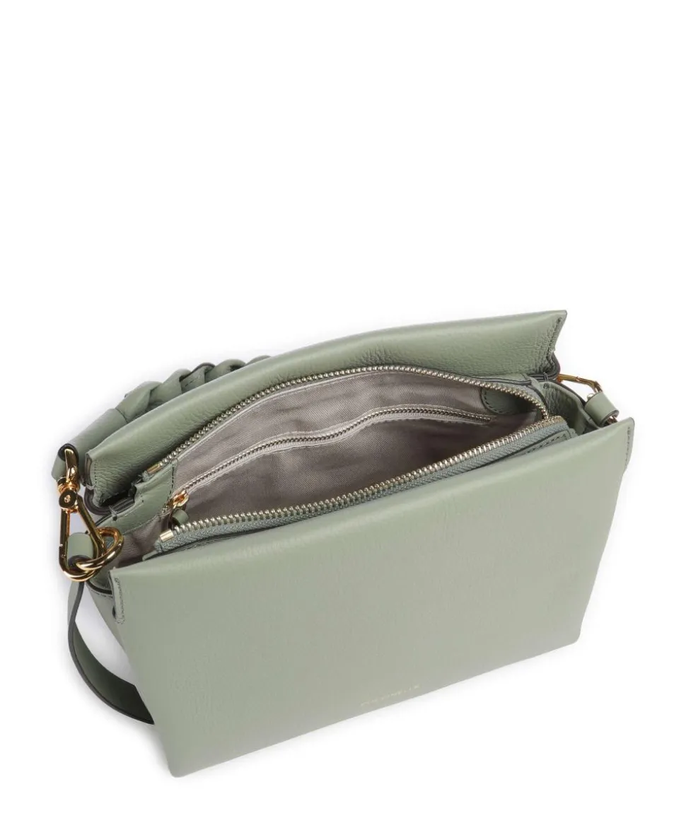 Boheme Grana Double Handtasche genarbtes Leder graugrün