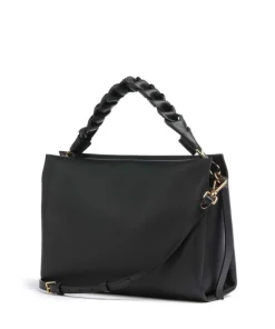 Boheme Grana Double Handtasche genarbtes Rindsleder schwarz