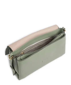 Boheme Grana Double Schultertasche genarbtes Rindsleder graugrün