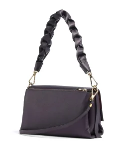 Boheme Grana Double Schultertasche genarbtes Rindsleder pflaume