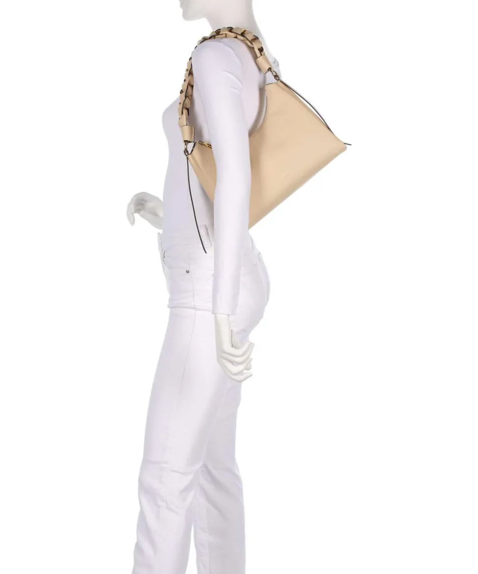 Boheme Grana Double Schultertasche genarbtes Leder natur