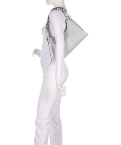 Boheme Grana Double Schultertasche genarbtes Leder hellblau